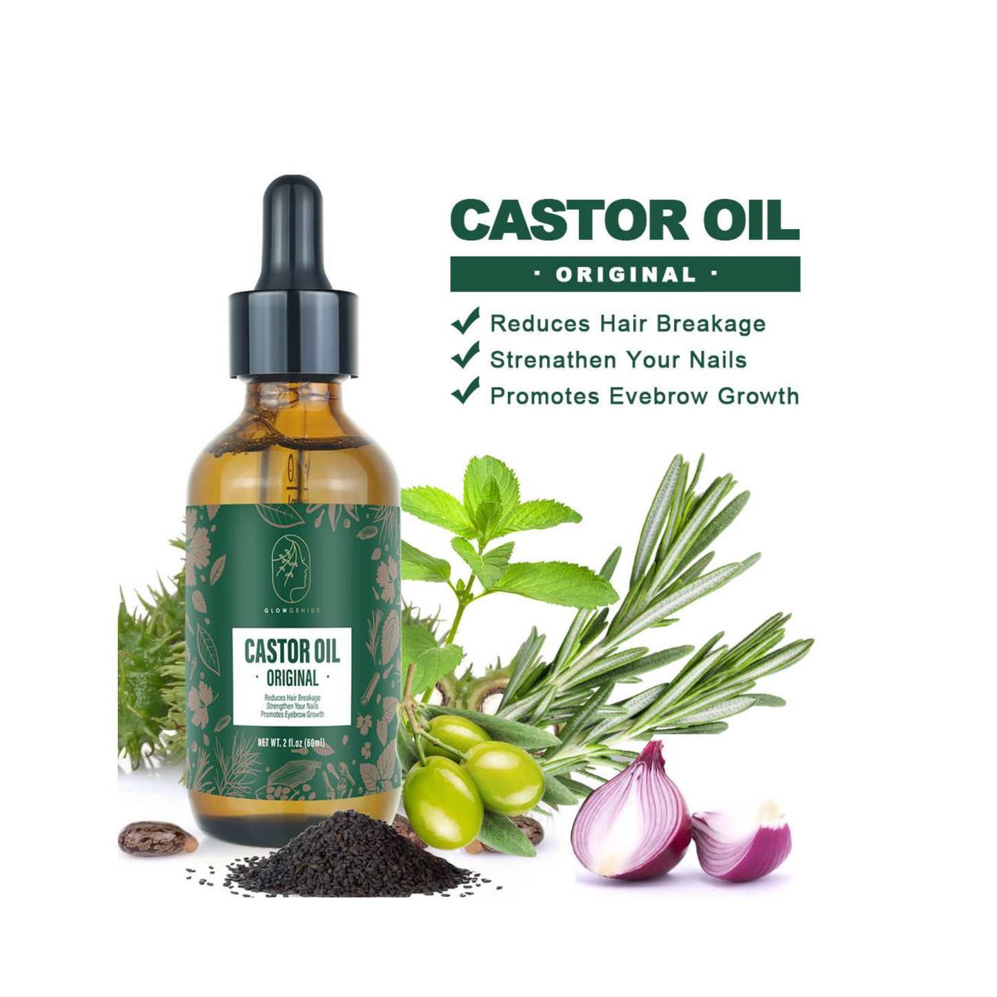 Glow Genius Castor Oil for Hair