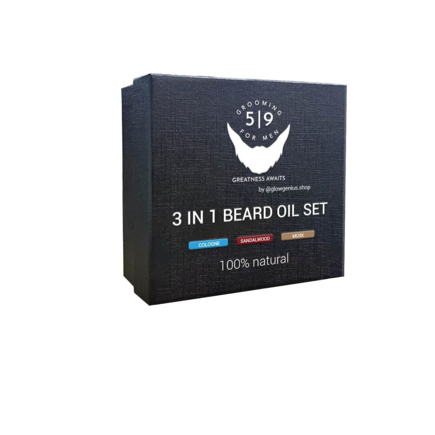 3 piece Beard Oil Set, Essential Beard Care for Men Cologne, Sandalwood and Musk